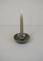 Stoneware Candlestick - Glossy Olive