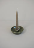 Stoneware Candlestick - Glossy Olive